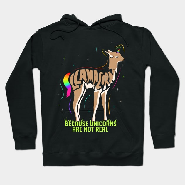 Llamacorn Llama Unicorn Hoodie by fizzyllama